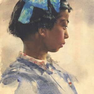 В.С.Климашин. Китайская девочка Иа Джин. 1954. Бумага, акварель